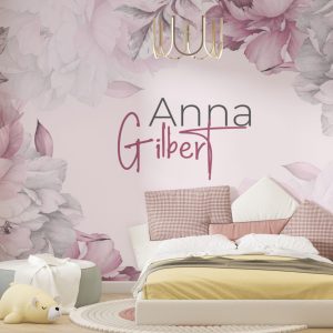 Personalized Named Large Pink Roses Wallpaper