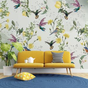 Lemon Tree and Birds Wallpaper