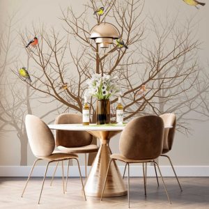 Boho Face Motifs Modern Wallpaper