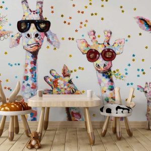 Colorful Cute Giraffe Wallpaper
