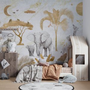 Gold-Toned Safari Wallpaper