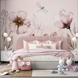 Flowers in Soft Pink Tones Wallpaper