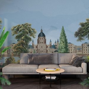 Tree and Old Palace Looked 3D Wallpaper