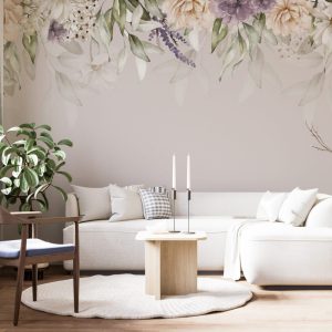 Soft Flowers Hanging from Above 3D Wallpaper