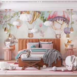 Flying Balloons and Animals 3D Wallpaper