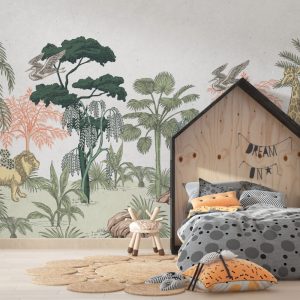 Linear Forest and Animals 3D Wallpaper
