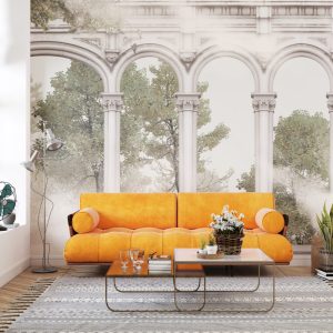 From the Palace Garden in Light Tones Seen Forest Wallpaper