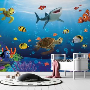 Cute Creatures in the Ocean Kids Wallpaper