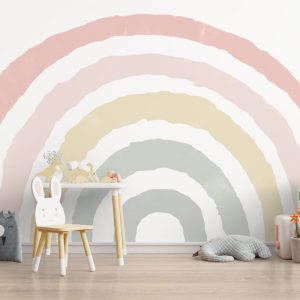 Rainbow Kids Wallpaper in Light Tones