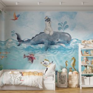 Polar Bear and Whale Wallpaper