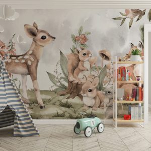 Cute Animals in the Forest Wallpaper