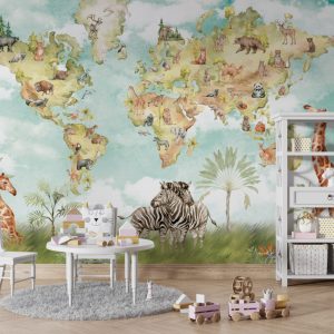 Safari Themed Map Wallpaper