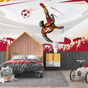 Footballers and Balls Red Wallpaper