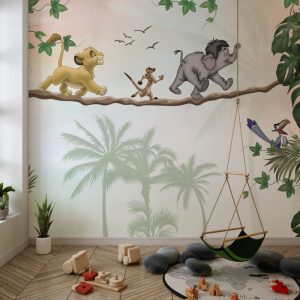 Lion King and Friends on a Rope Wallpaper