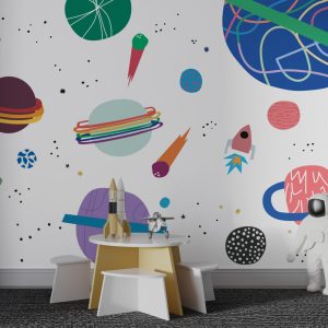 Linear Space and Planets Wallpaper