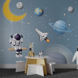 Astronaut Swinging on the Moon Wallpaper