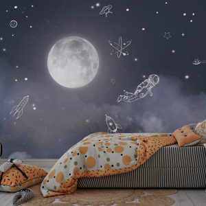 Linear Astronaut in Moonlight Wallpaper