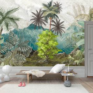Tropical Forest and Mountains Wallpaper