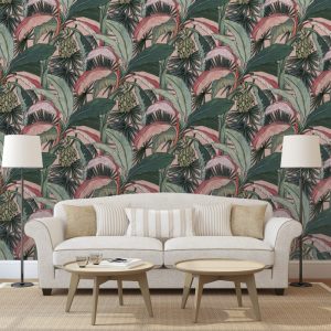 Pink-Leaved Banana Trees Wallpaper