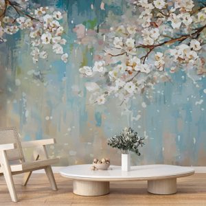 Oil Paint Soft Flowers Wallpaper with Look