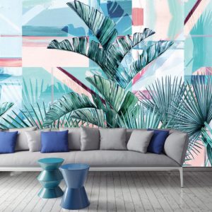Large Leaf Tropical Pattern Wallpaper