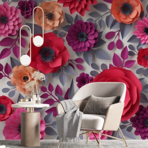 Navy Blue Bohemian Patterned Wallpaper
