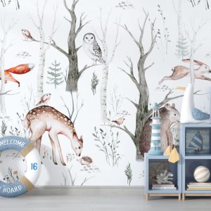Flying Balloons and Circus Animals Wallpaper