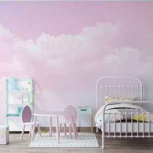 Pink Clouds Kids Wallpaper