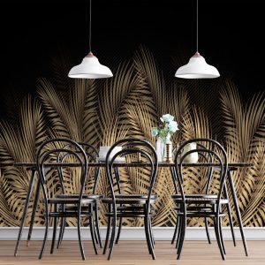 Large Yellow Tropical Leaves Wallpaper