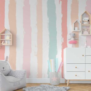 Colorful Striped Wallpaper for Children's Rooms