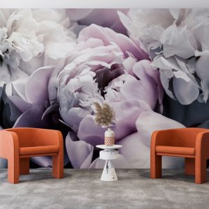 Purple and White Soft Roses Wallpaper