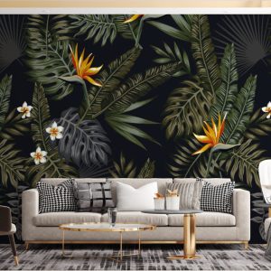 Dark Tone Flowers 3D Wallpaper