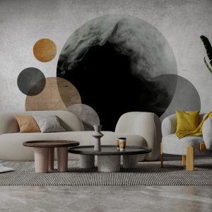 Moon and Other Planets Design Wallpaper