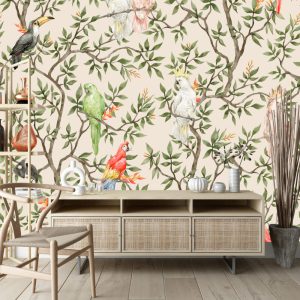 Bird Paradise on the Wall Wallpaper