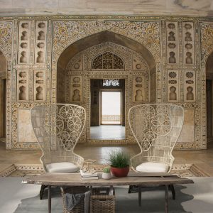 Taj Mahal Embroidered Door Wallpaper