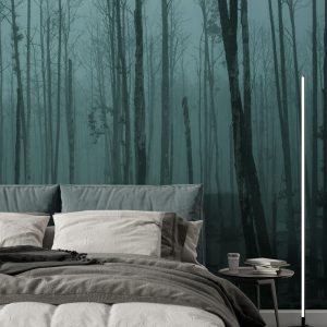 Forest View on a Foggy Lake Wallpaper
