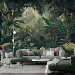 Green Leafy Tropical Forest Wallpaper