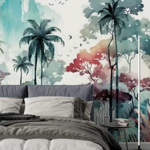 Watercolour Tropical Forest Wallpaper