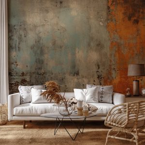 Orange and Blue Concrete Wallpaper