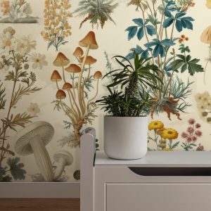 Mushrooms and Plants Wallpaper