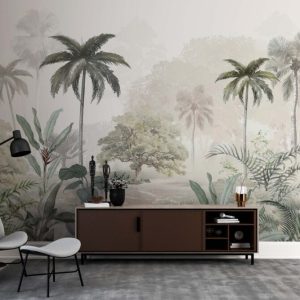 Soft Tropical Pattern 3D Wallpaper