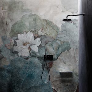 Turquoise Color Soft Floral 3D Wallpaper