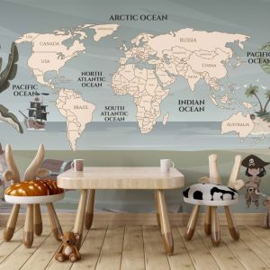 Pirate World Map 3D Wallpaper