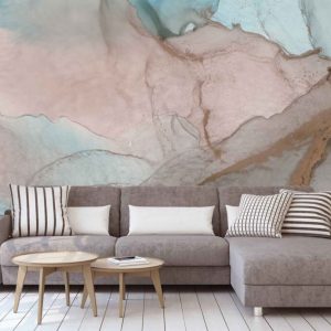 Marble Look 3D Wallpaper in Coffee Tones