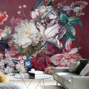 Large Flower Pattern 3D Wallpaper
